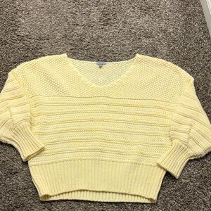 Charlotte Russe Light Yellow V-Neck Sweater